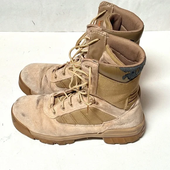 Military Mens Tan Brown Outdoors Work Boots - Picture 1 of 16